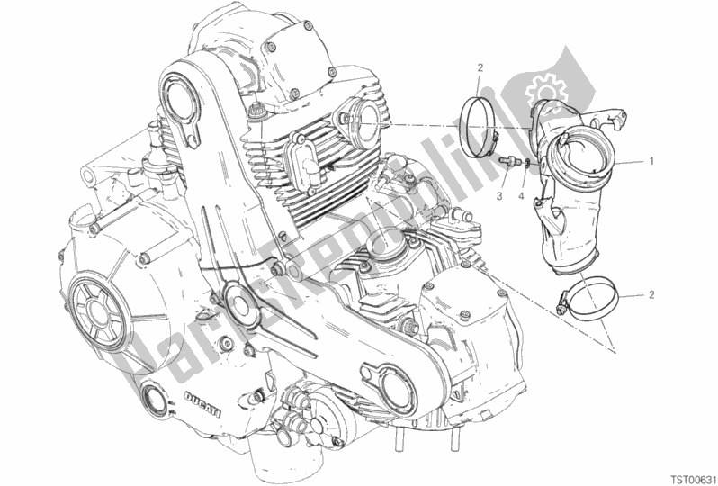 Tutte le parti per il Collettore Di Aspirazione del Ducati Scrambler Icon USA 803 2019